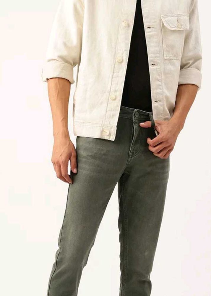Men's Casual Olive Green Jeans
