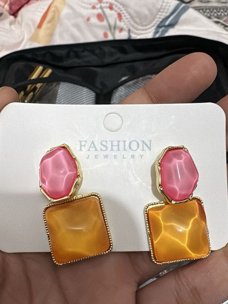 Chic Gemstone Drop Earrings