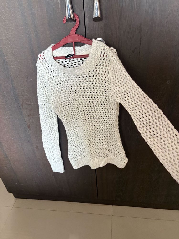 Crochet Knit Long Sleeve Top