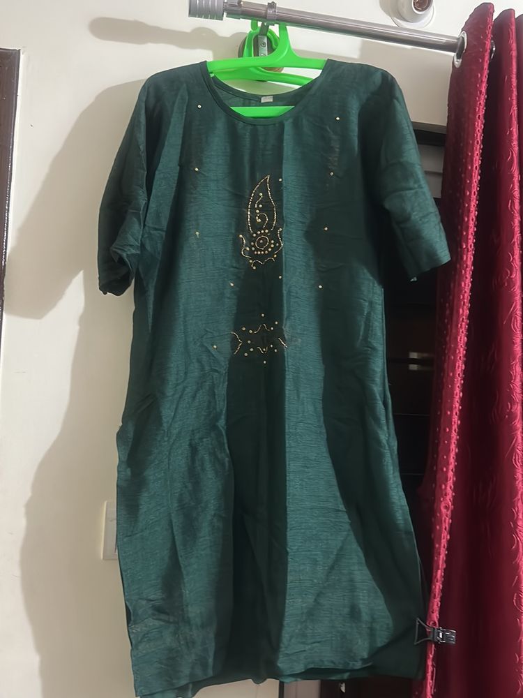 Green Simple Kurta