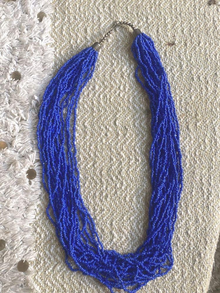 Bohemian Royal Blue Beaded Statement Necklace