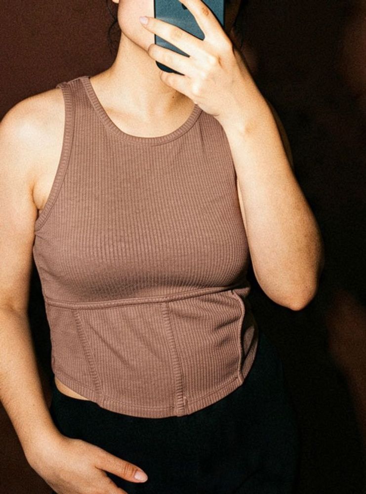 Ribbed Corset Tank Top
