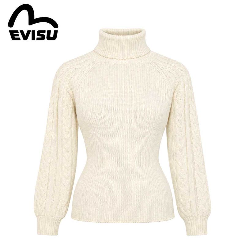Evisu Cream Turtleneck Sweater