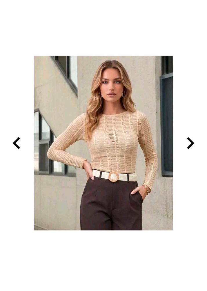 Sheer Striped Long Sleeve Top