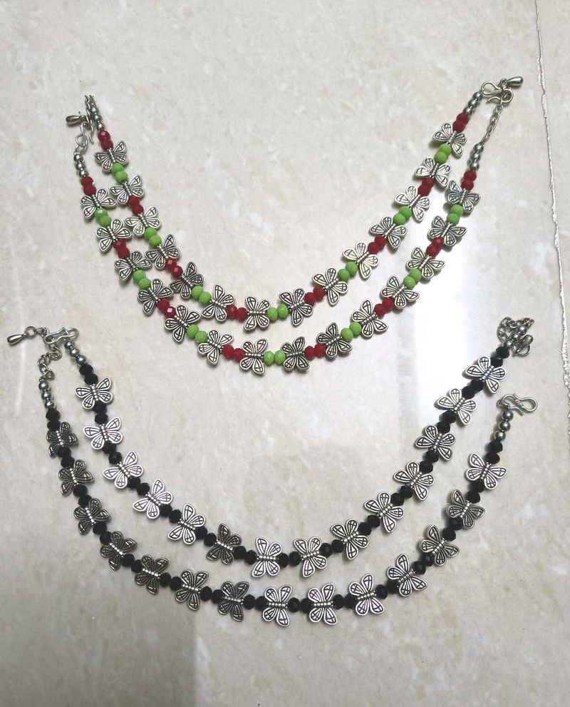 Butterfly Anklets Combo Of 2 Pairs