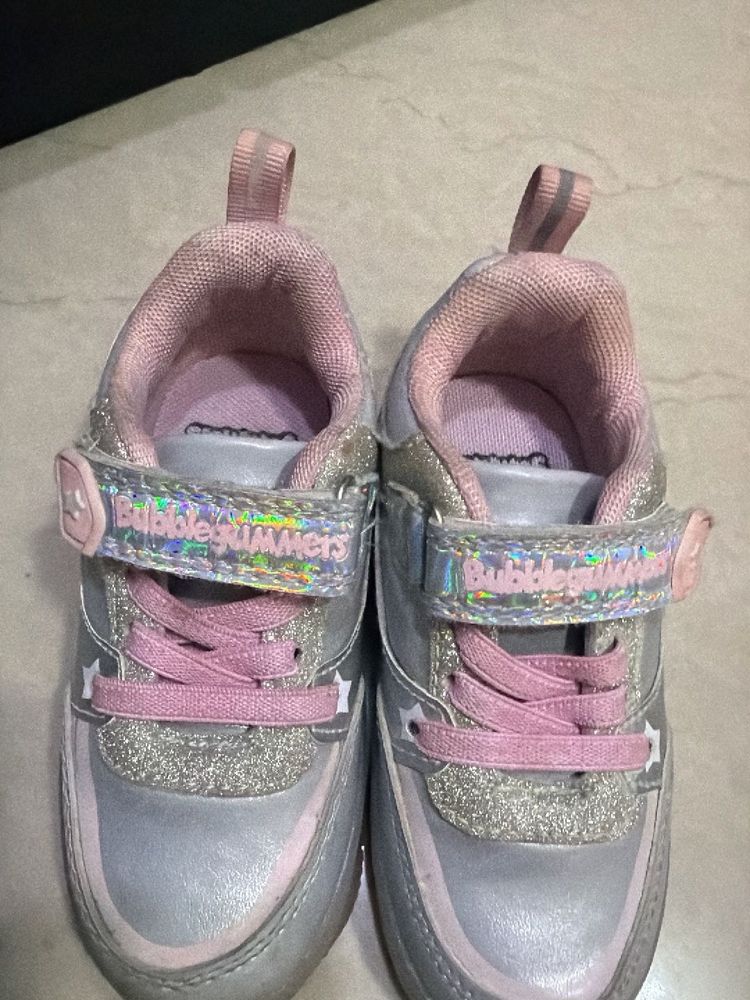 Sparkly Silver &amp; Pink Sneakers