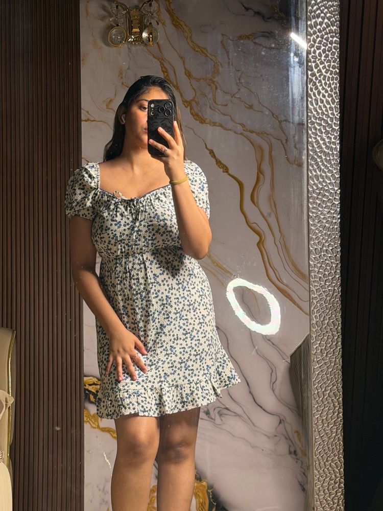 Floral Puff Sleeve Mini Dress