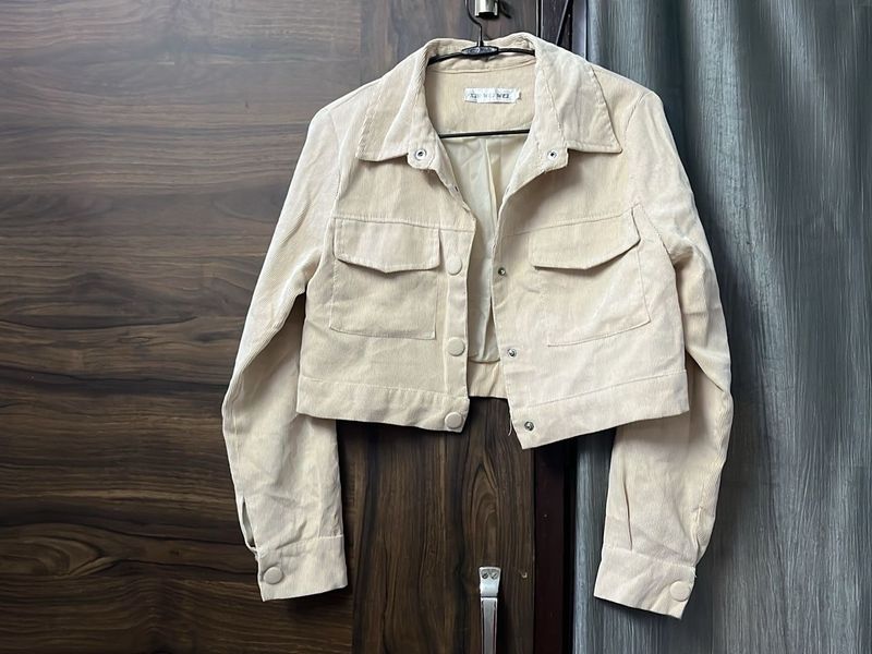 Stylish Cropped Corduroy Jacket