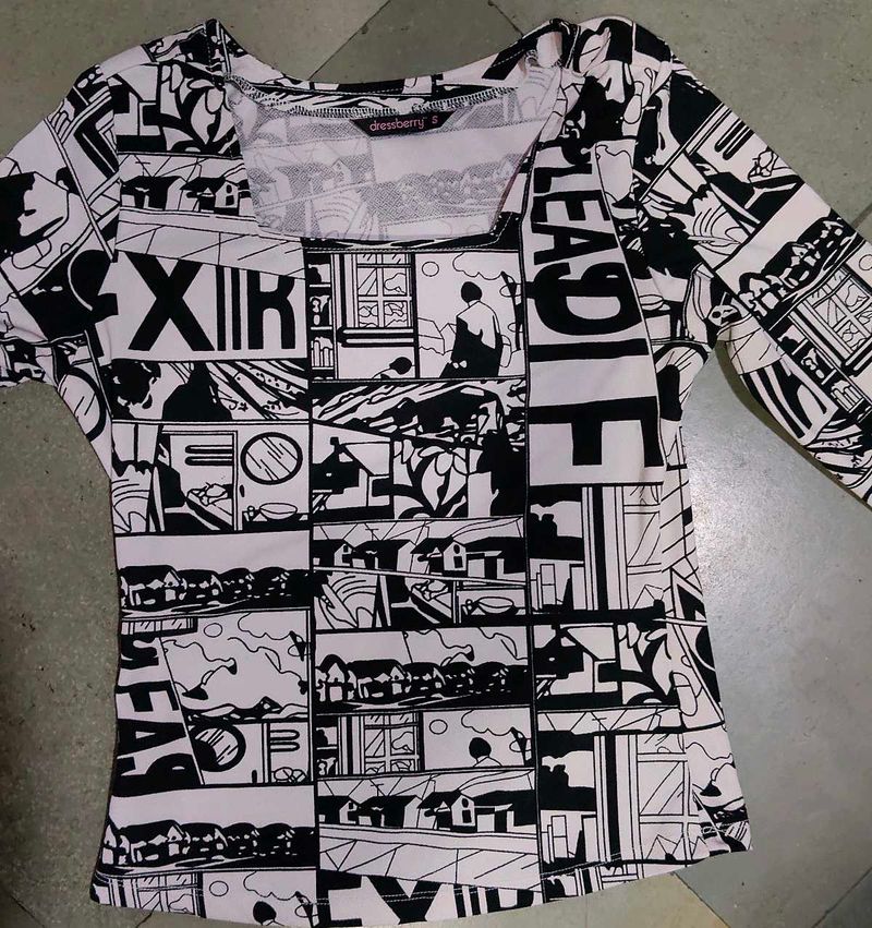 Black n White Long Sleeve Top🤍