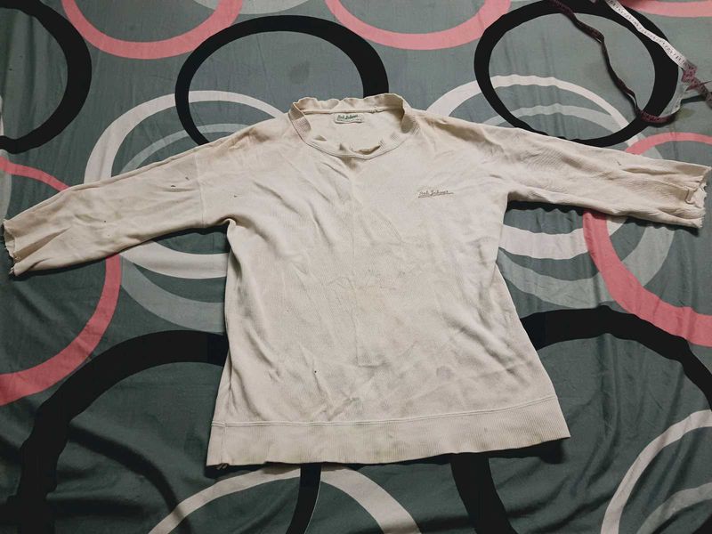 Cream Long Sleeve Top