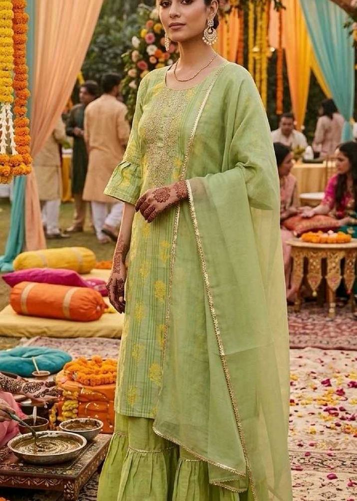 Green Kurta sharara set