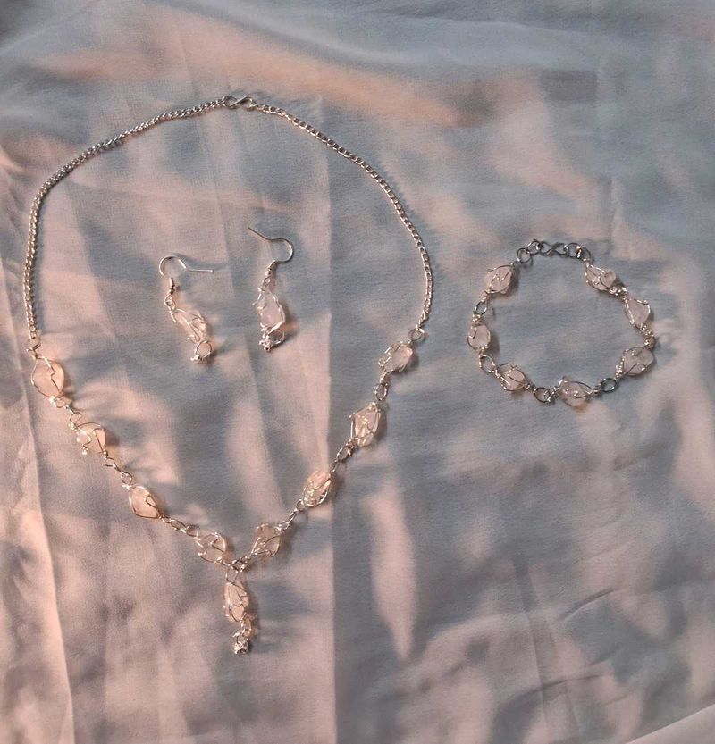 Crystal Wire Wrapped Handmade Jewelry Set