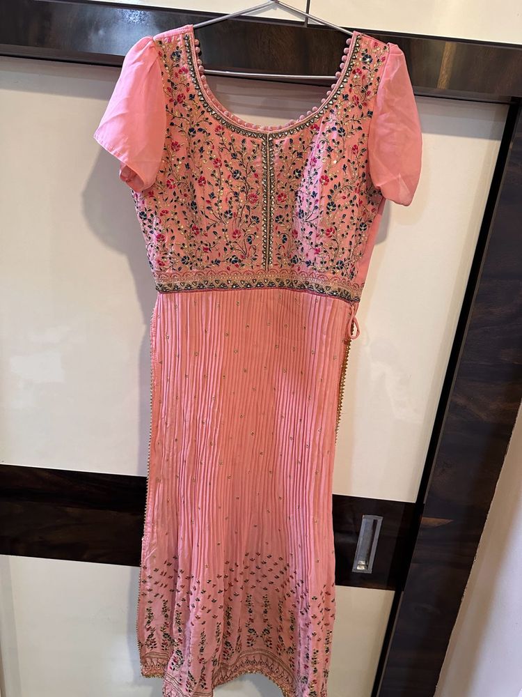 Pink Embroidered Kurti Sets
