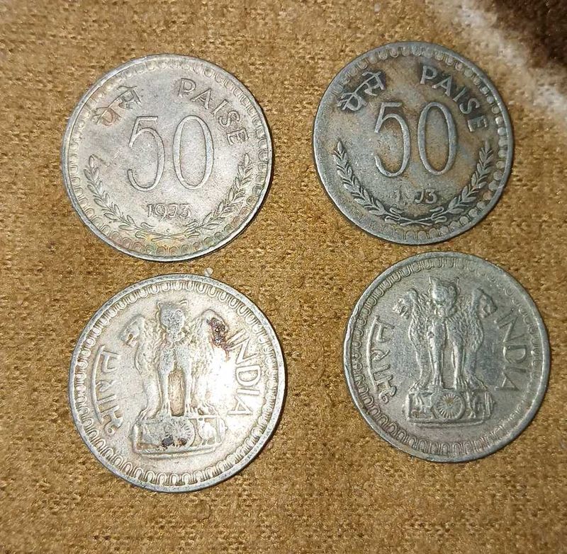 Fifty Paise Old Coins Pack Of 4