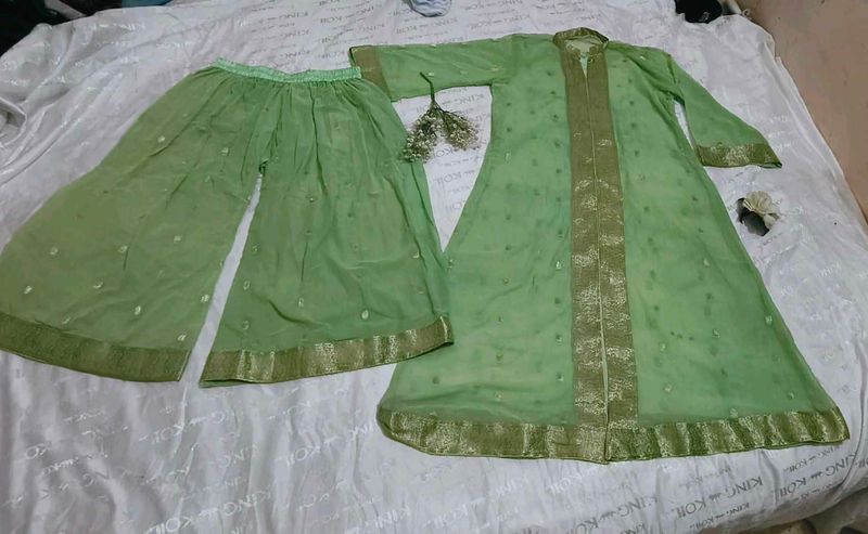 Very Beautiful Party Wear Plazzo With Shrug