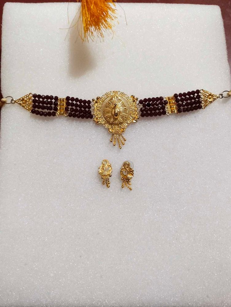 Exquisite Gold Plated Peacock Necklace Set
