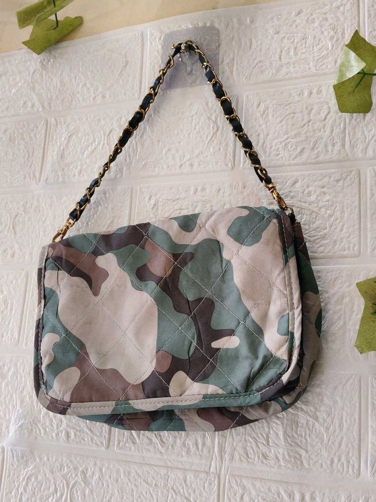 Quilted Camouflage Crossbody Bag