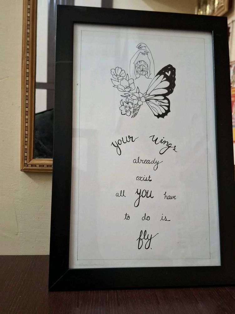 Framed 'Fly' Wall Art *(Hand-drawn)*