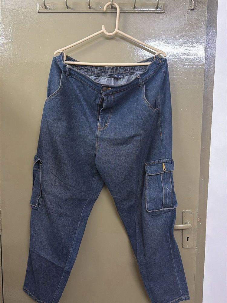 Denim Cargo Pants