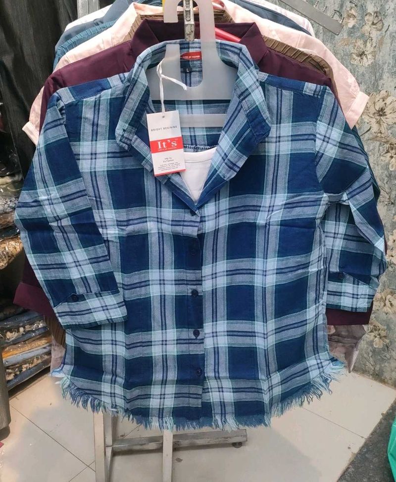 Blue Plaid Casual Shirt