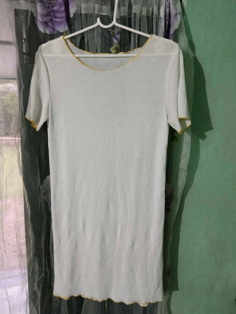 Length 35,Women's White T-Shirt