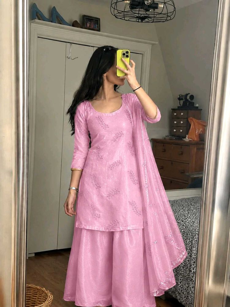 Elegant Pink Sharara Set