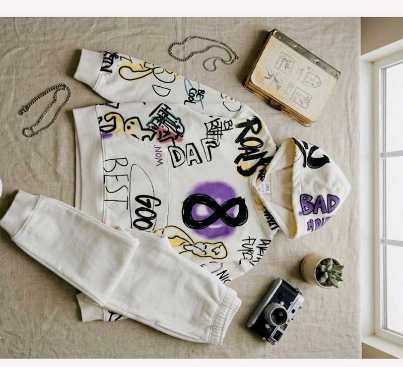 Zara Graffiti print Hoodie and track pant set