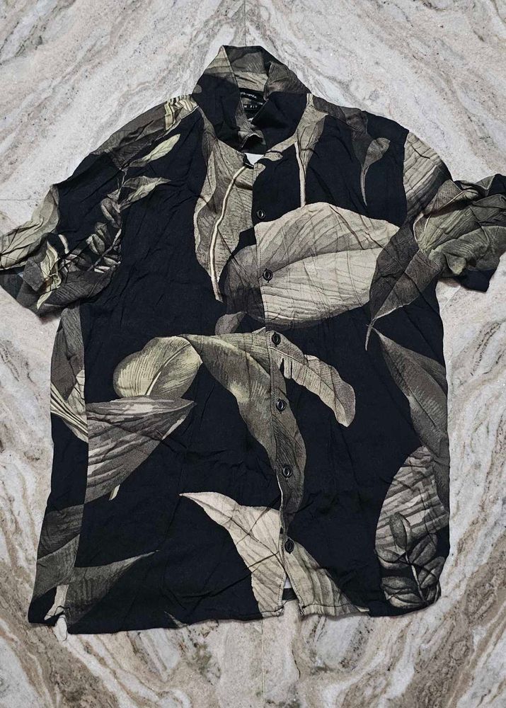 Men's Tropical Leaf Print Shirt