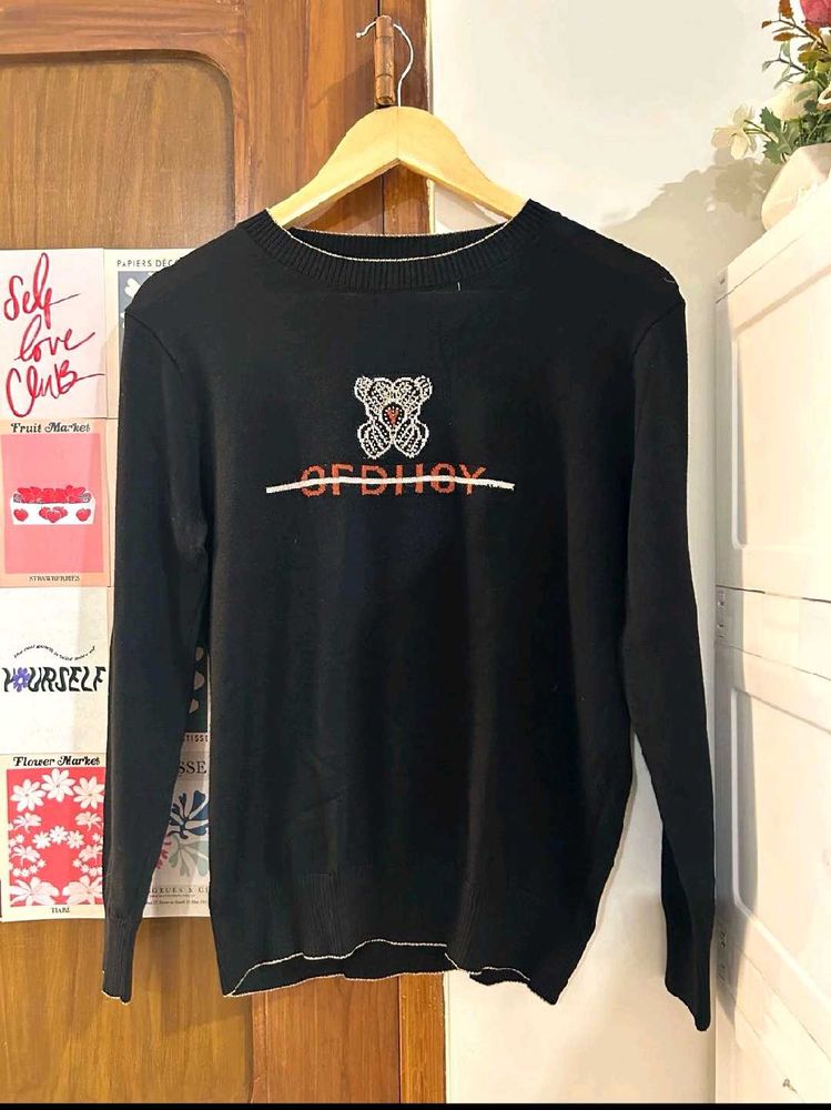 Black Teddy Bear winter T-shirt