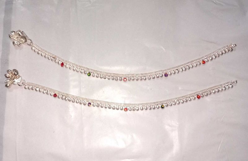 Elegant Anklets with Colorful Charms