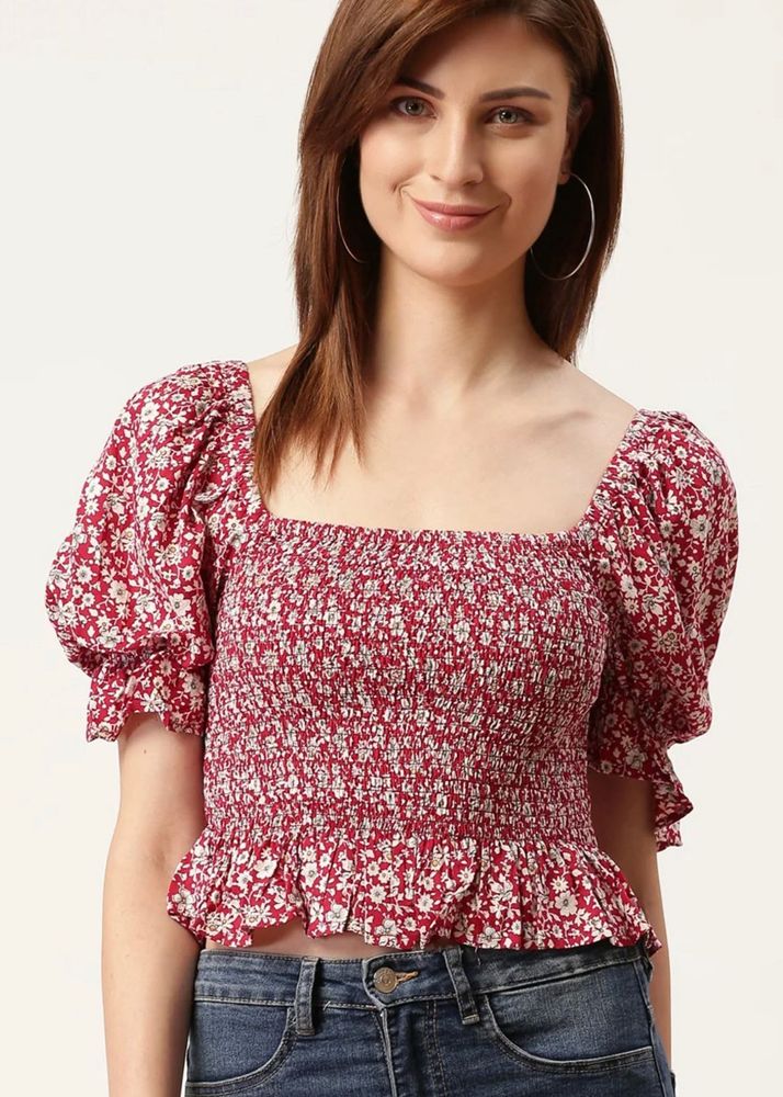 Floral Print Crop Top