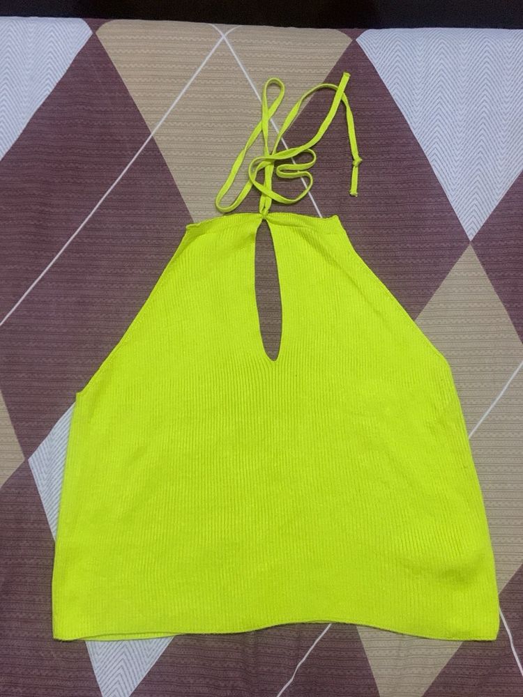 Lime Green Halter Neck Top