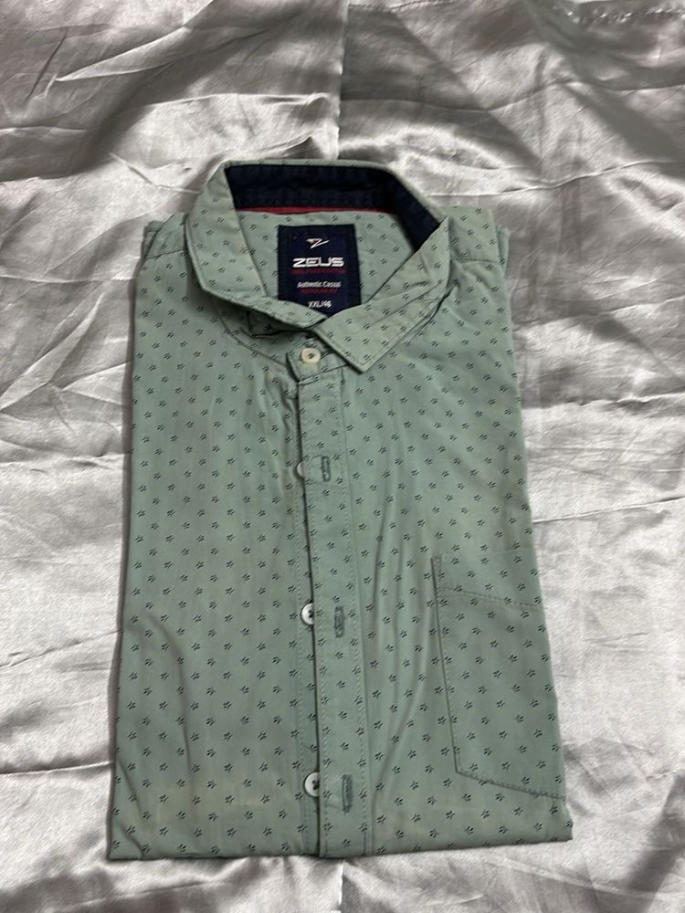 Men's Green Printed Casual Shirt