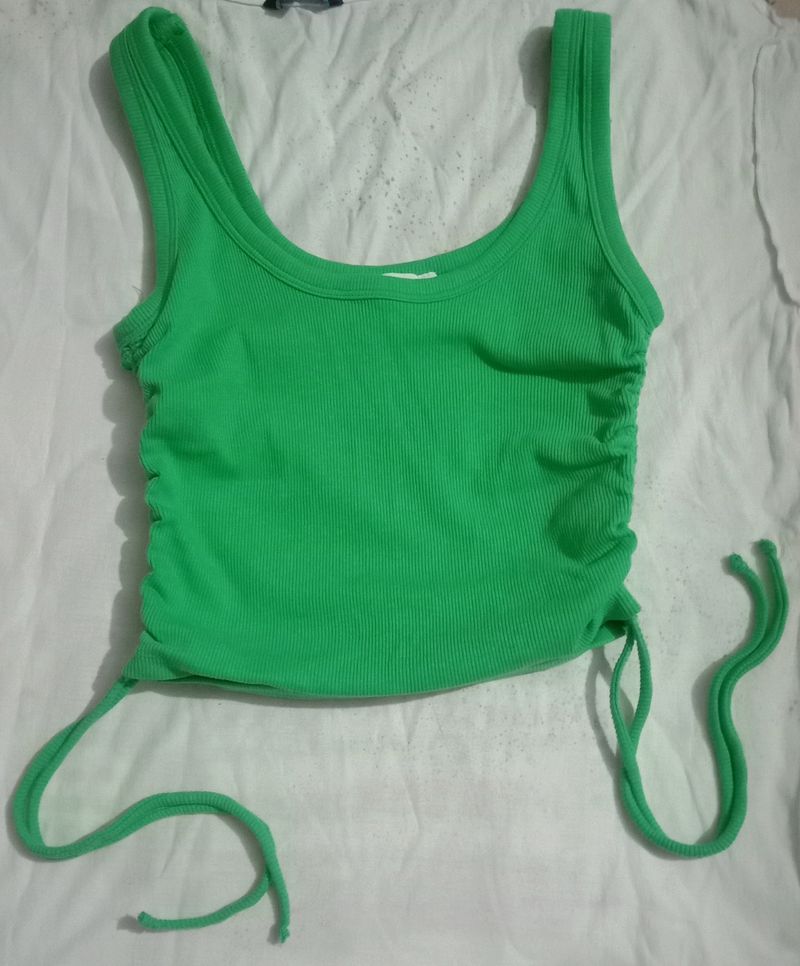 Zara Ruched Ribbed Top
