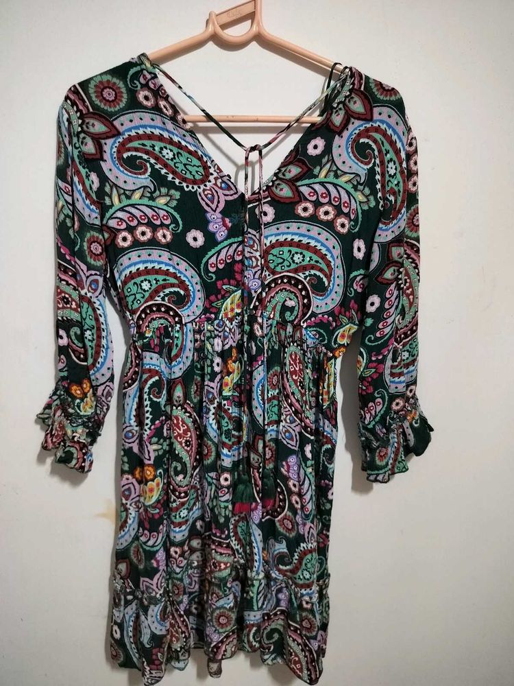 Boho Paisley Print Dress