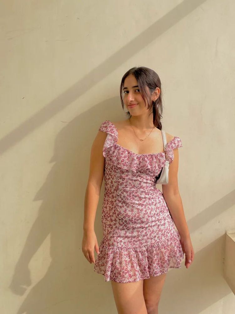 Floral Ruffle Mini Dress