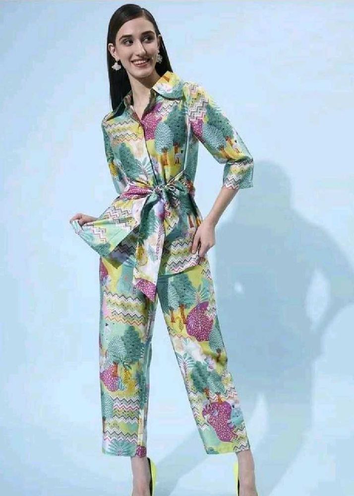 Abstract Tree Print Button-Up &amp; Pants Set