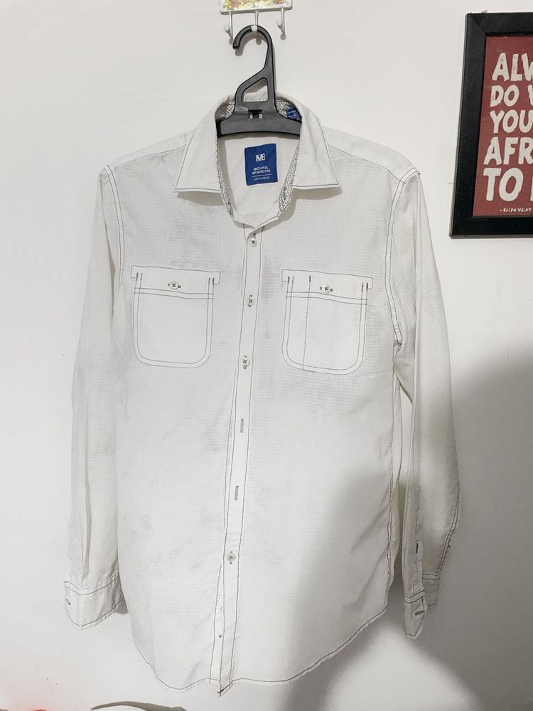 Men's White Casual Shirt