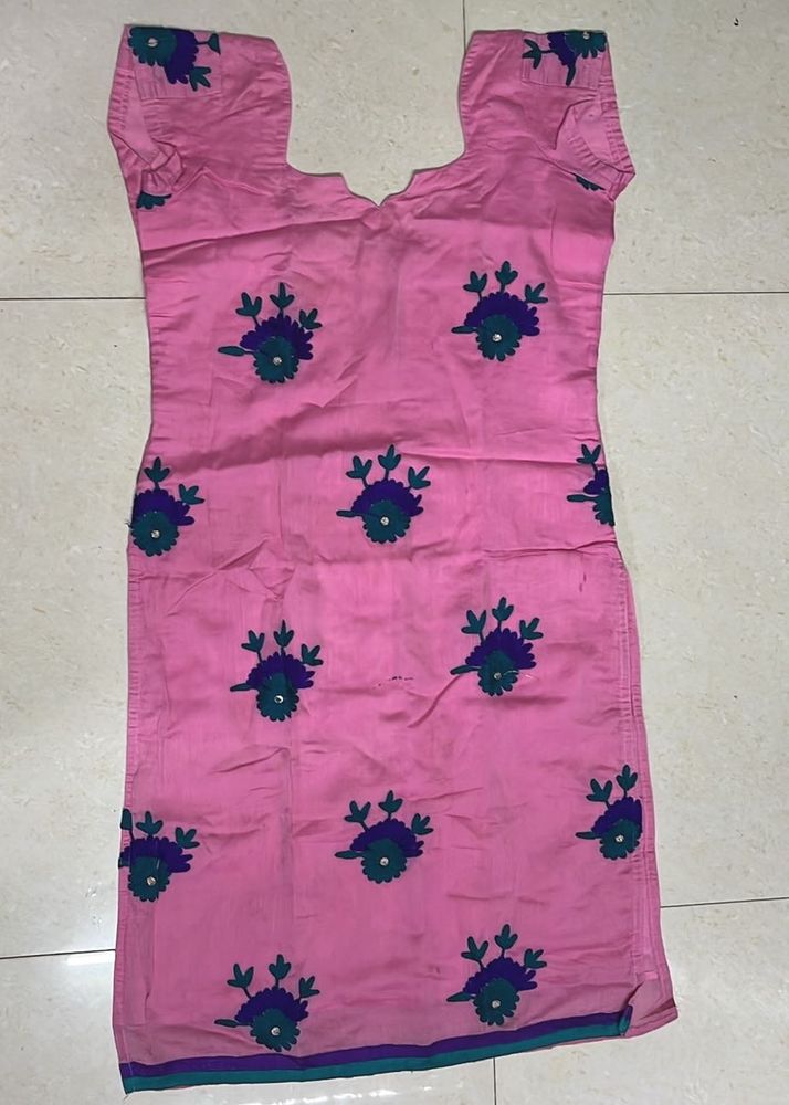 Pink Embroidered Kurti