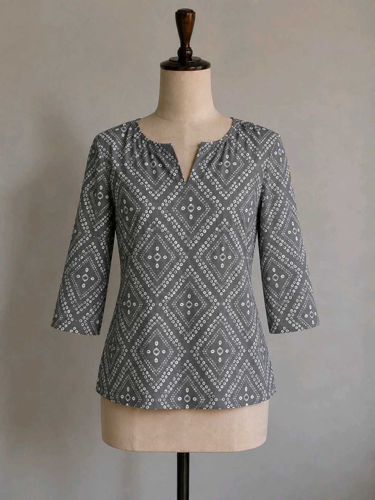 Grey y2k short kurti