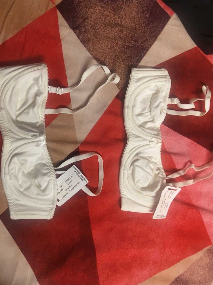 Comfortable White Bra Set