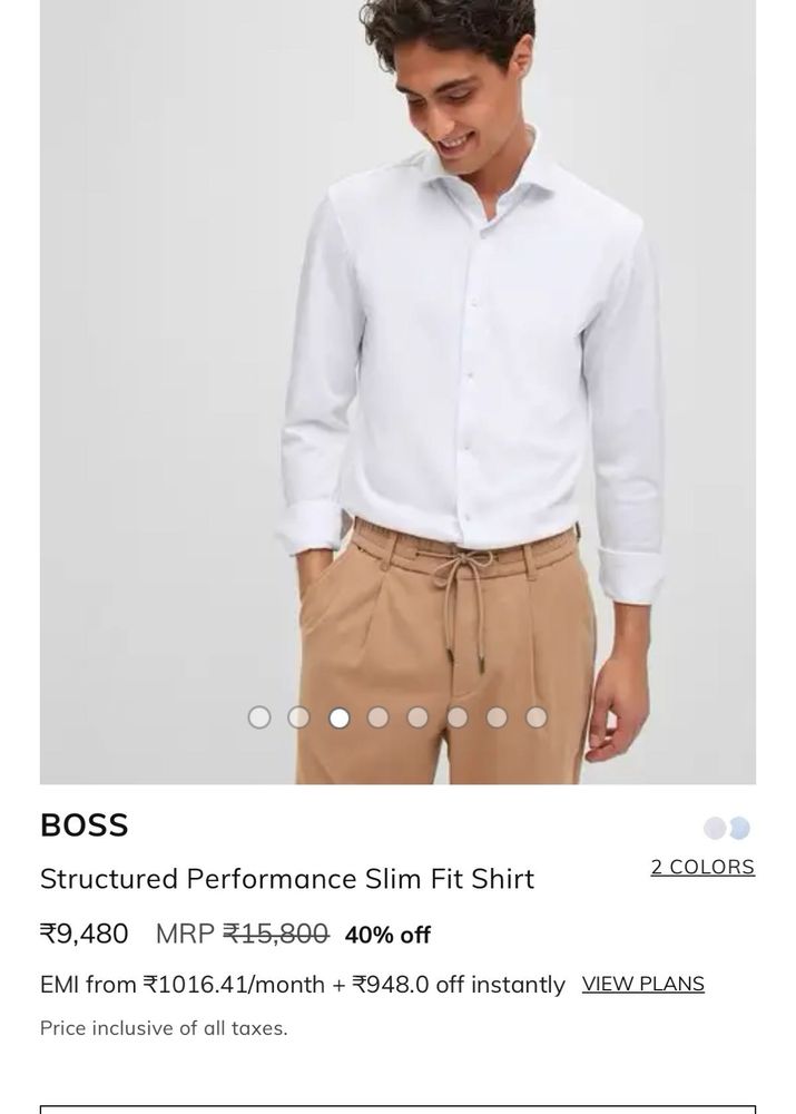 BOSS Classic White Button-Up Shirt