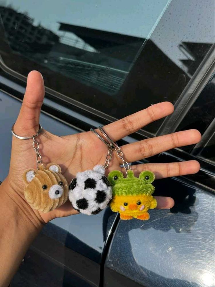 Cute Plush Keychains Set