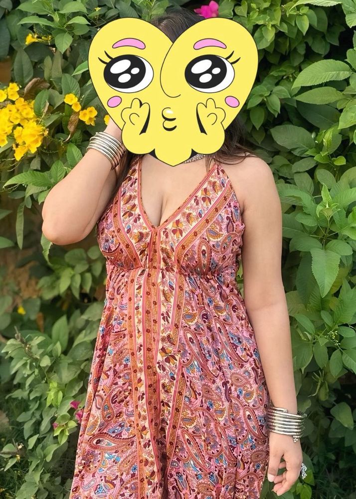 Boho Floral Print Maxi Dress