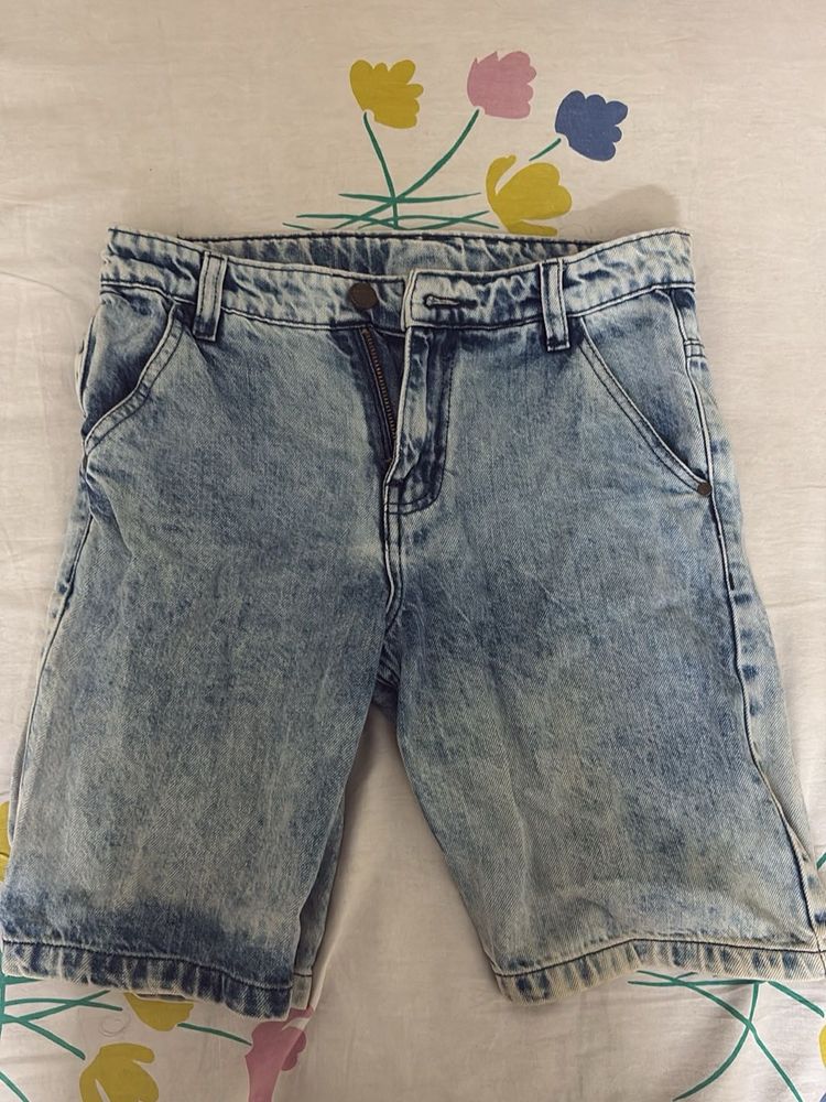 Acid Wash Denim Shorts