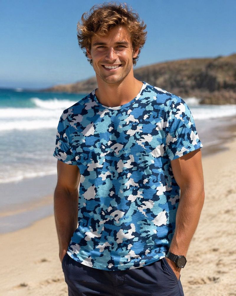 Moda Rapido Blue Camo Tee Loose fit