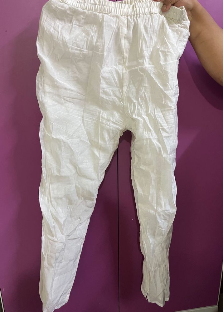 Comfortable White Ethnic Pants