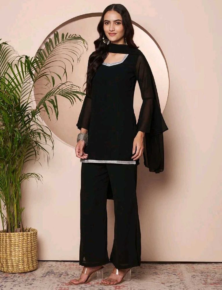 Elegant Black Kurta Set with Dupatta