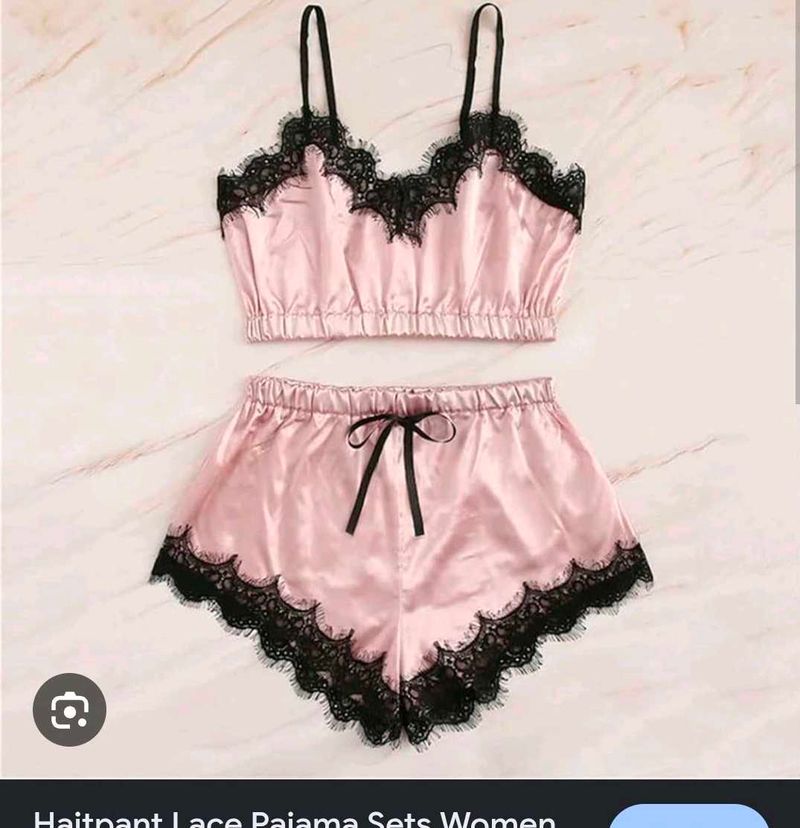 Satin Lace Pajama Set