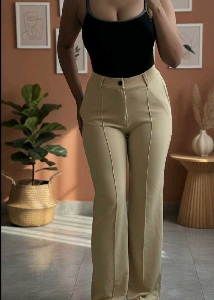 New Women's Beige Trousers Pants